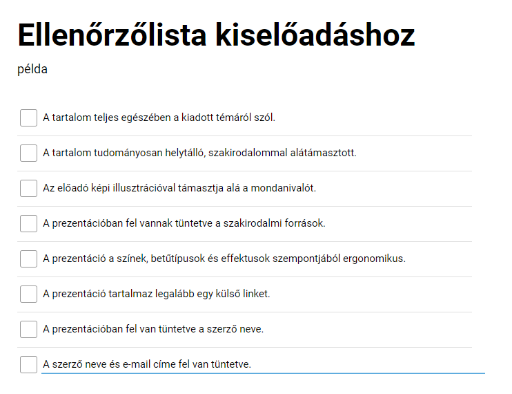 checklist