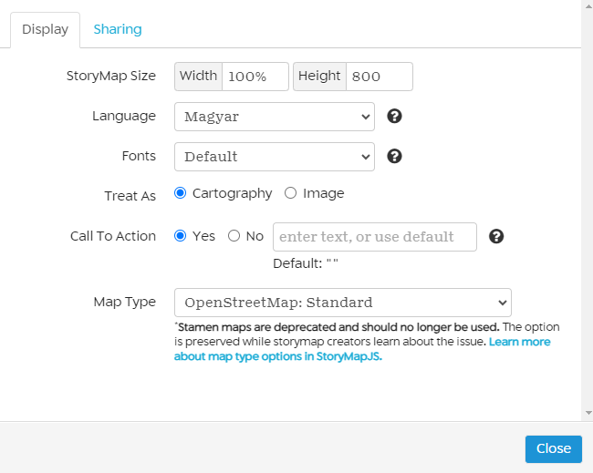 StoryMapJS options